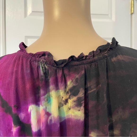 Handmade tie dye dress ruffle sleeveless lightning galaxy XXL purple - Picture 9 of 14